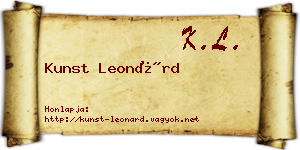 Kunst Leonárd névjegykártya