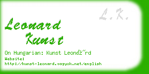 leonard kunst business card